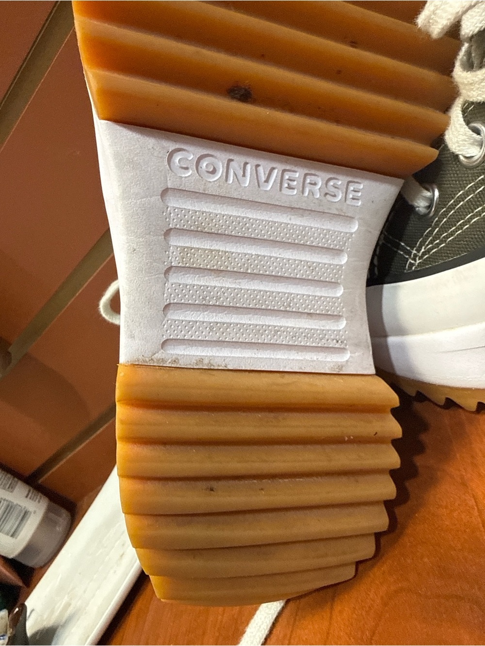 Converse Run Star Hike Platform High Top Olive Green Chunky Sneakers Size 6 - Picture 6 of 7